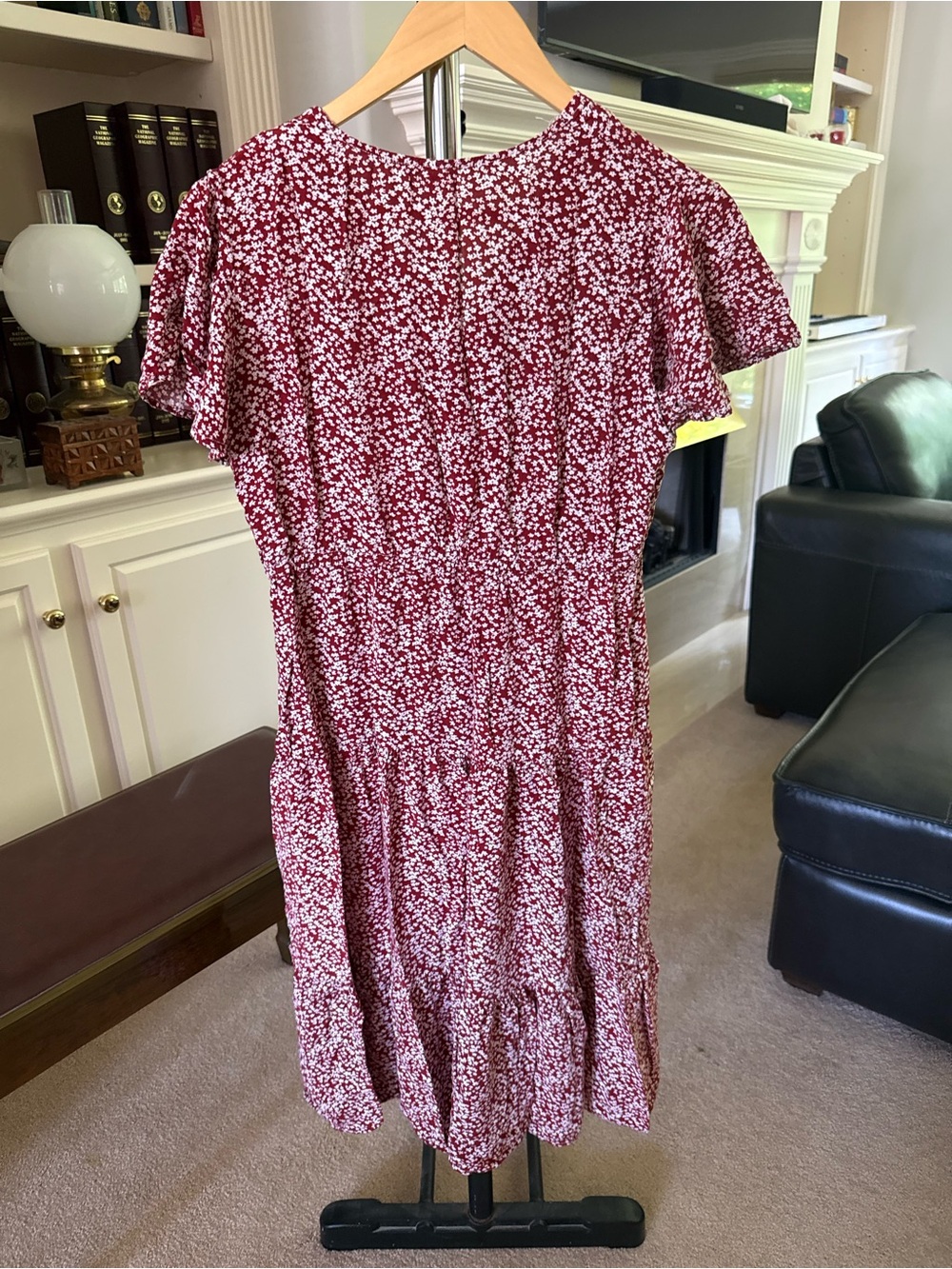 Women's casual ditsy floral print midi dress - Picture 4 of 4